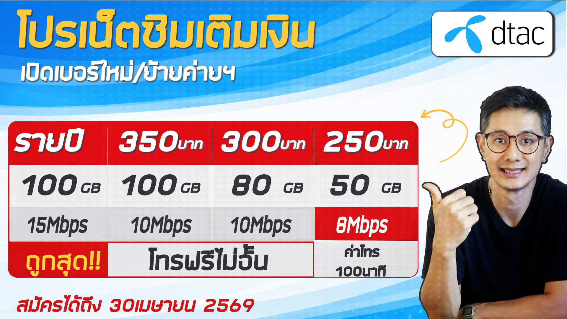 อัพเดท โปรเน็ตดีแทค เมษายน 2569